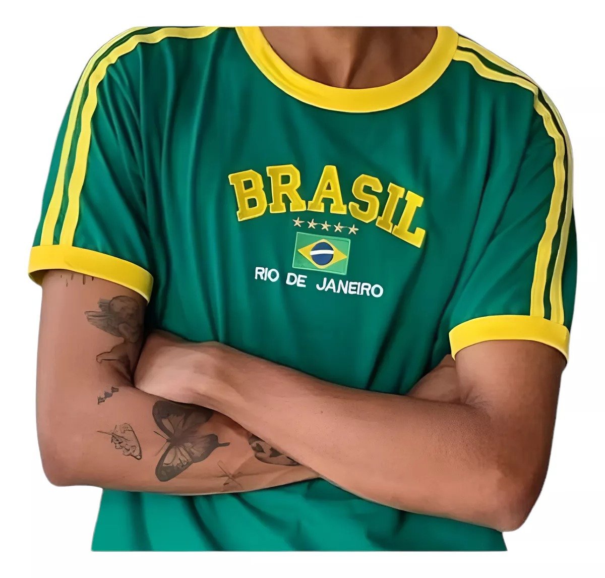 Camisa do Brasil Bordada Retrô - Unissex